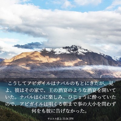 Picture 03 - サムエル記上 25:36 JPN - こうしてアビガイルはナバルのもと - Bible Verse Picture
