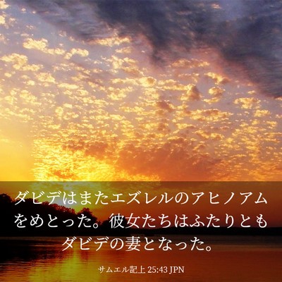 Picture 03 - サムエル記上 25:43 JPN - ダビデはまたエズレルのアヒノアム - Bible Verse Picture