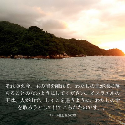 Picture 03 - サムエル記上 26:20 JPN - それゆえ今、主の前を離れて、わた - Bible Verse Picture