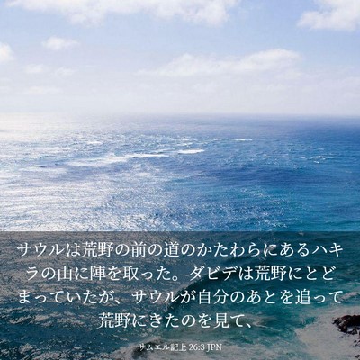 Picture 03 - サムエル記上 26:3 JPN - サウルは荒野の前の道のかたわらに - Bible Verse Picture