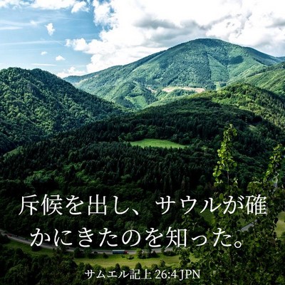 Picture 03 - サムエル記上 26:4 JPN - 斥候を出し、サウルが確かにきたの - Bible Verse Picture