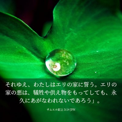 Picture 03 - サムエル記上 3:14 JPN - それゆえ、わたしはエリの家に誓う - Bible Verse Picture