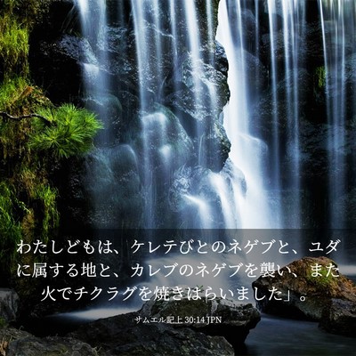 Picture 03 - サムエル記上 30:14 JPN - わたしどもは、ケレテびとのネゲブ - Bible Verse Picture