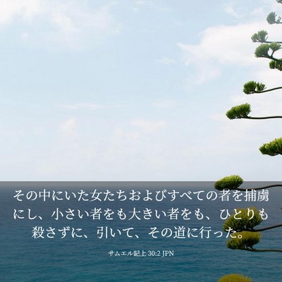 Picture 03 - サムエル記上 30:2 JPN - その中にいた女たちおよびすべての - Bible Verse Picture