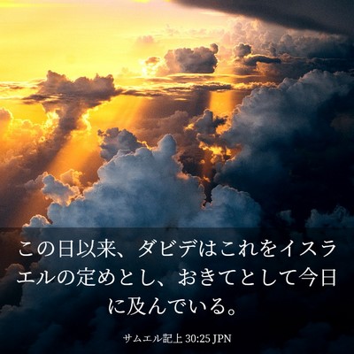 Picture 03 - サムエル記上 30:25 JPN - この日以来、ダビデはこれをイスラ - Bible Verse Picture