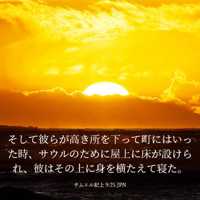 Picture 03 - サムエル記上 9:25 JPN - そして彼らが高き所を下って町には - Bible Verse Picture