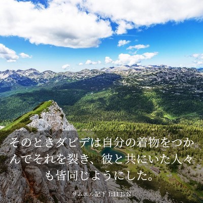 Picture 03 - サムエル記下 1:11 JPN - そのときダビデは自分の着物をつか - Bible Verse Picture