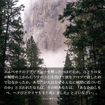 Picture 03 - サムエル記下 11:21 JPN - エルベセテの子アビメレクを撃った - Bible Verse Picture