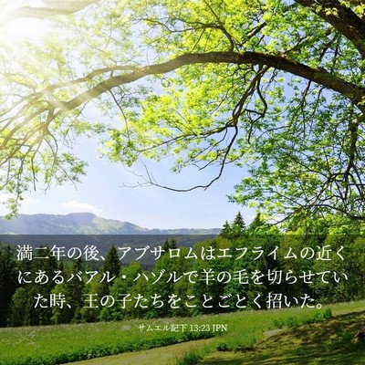 Picture 03 - サムエル記下 13:23 JPN - 満二年の後、アブサロムはエフライ - Bible Verse Picture