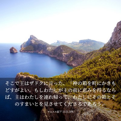 Picture 03 - サムエル記下 15:25 JPN - そこで王はザドクに言った、「神の - Bible Verse Picture