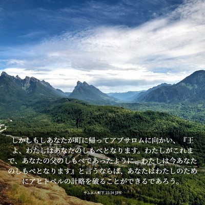 Picture 03 - サムエル記下 15:34 JPN - しかしもしあなたが町に帰ってアブ - Bible Verse Picture