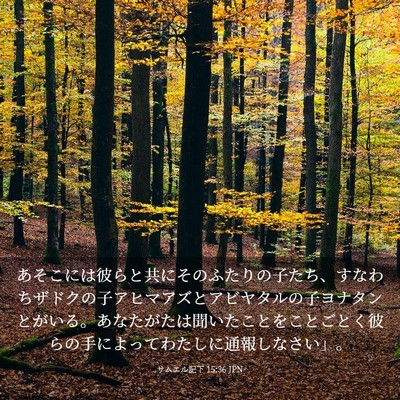 Picture 03 - サムエル記下 15:36 JPN - あそこには彼らと共にそのふたりの - Bible Verse Picture