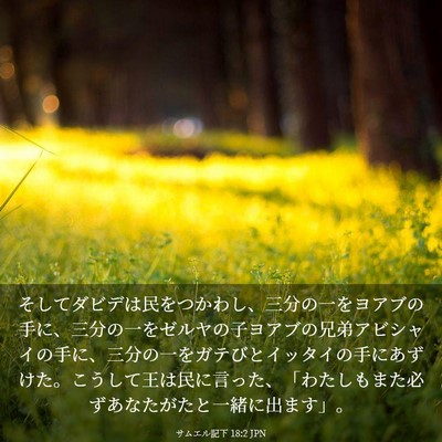 Picture 03 - サムエル記下 18:2 JPN - そしてダビデは民をつかわし、三分 - Bible Verse Picture