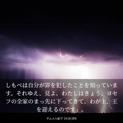 Picture 03 - サムエル記下 19:20 JPN - しもべは自分が罪を犯したことを知 - Bible Verse Picture