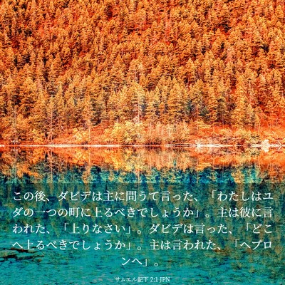 Picture 03 - サムエル記下 2:1 JPN - この後、ダビデは主に問うて言った - Bible Verse Picture