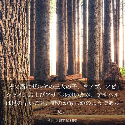 Picture 03 - サムエル記下 2:18 JPN - その所にゼルヤの三人の子、ヨアブ - Bible Verse Picture