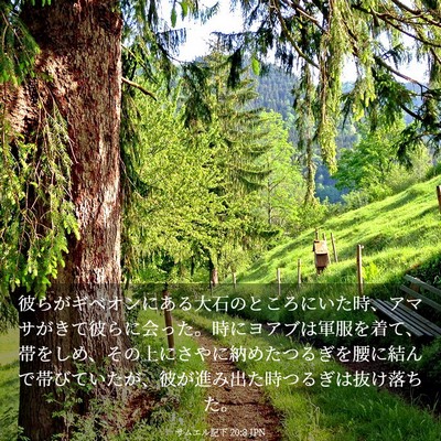 Picture 03 - サムエル記下 20:8 JPN - 彼らがギベオンにある大石のところ - Bible Verse Picture