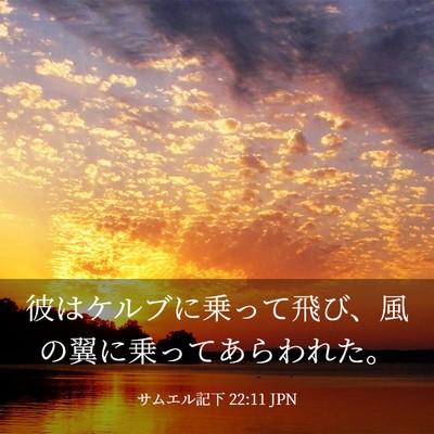 Picture 03 - サムエル記下 22:11 JPN - 彼はケルブに乗って飛び、風の翼に - Bible Verse Picture