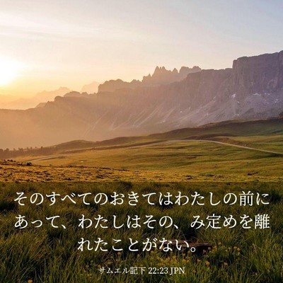 Picture 03 - サムエル記下 22:23 JPN - そのすべてのおきてはわたしの前に - Bible Verse Picture