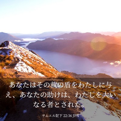 Picture 03 - サムエル記下 22:36 JPN - あなたはその救の盾をわたしに与え - Bible Verse Picture