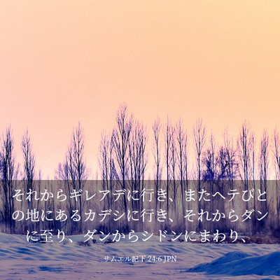 Picture 03 - サムエル記下 24:6 JPN - それからギレアデに行き、またヘテ - Bible Verse Picture