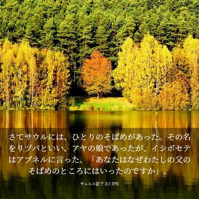 Picture 03 - サムエル記下 3:7 JPN - さてサウルには、ひとりのそばめが - Bible Verse Picture