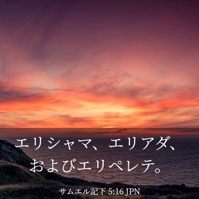 Picture 03 - サムエル記下 5:16 JPN - エリシャマ、エリアダ、およびエリ - Bible Verse Picture