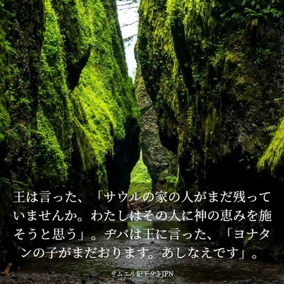 Picture 03 - サムエル記下 9:3 JPN - 王は言った、「サウルの家の人がま - Bible Verse Picture