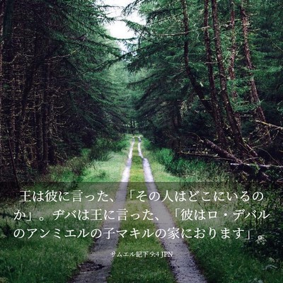 Picture 03 - サムエル記下 9:4 JPN - 王は彼に言った、「その人はどこに - Bible Verse Picture