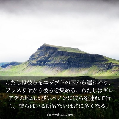 Picture 03 - ゼカリヤ書 10:10 JPN - わたしは彼らをエジプトの国から連 - Bible Verse Picture