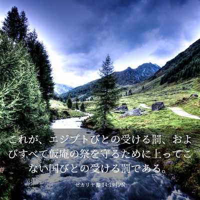 Picture 03 - ゼカリヤ書 14:19 JPN - これが、エジプトびとの受ける罰、 - Bible Verse Picture
