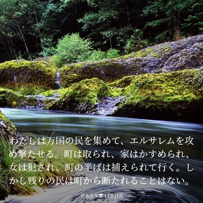 Picture 03 - ゼカリヤ書 14:2 JPN - わたしは万国の民を集めて、エルサ - Bible Verse Picture