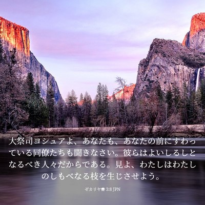 Picture 03 - ゼカリヤ書 3:8 JPN - 大祭司ヨシュアよ、あなたも、あな - Bible Verse Picture