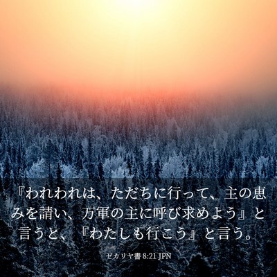 Picture 03 - ゼカリヤ書 8:21 JPN - 『われわれは、ただちに行って、主 - Bible Verse Picture