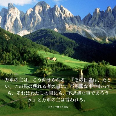 Picture 03 - ゼカリヤ書 8:6 JPN - 万軍の主は、こう仰せられる、『そ - Bible Verse Picture