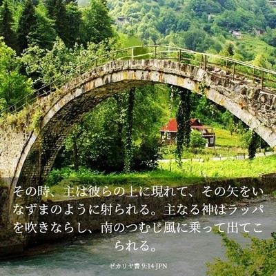 Picture 03 - ゼカリヤ書 9:14 JPN - その時、主は彼らの上に現れて、そ - Bible Verse Picture