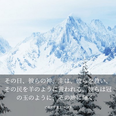 Picture 03 - ゼカリヤ書 9:16 JPN - その日、彼らの神、主は、彼らを救 - Bible Verse Picture