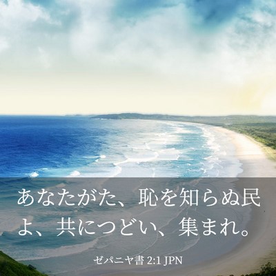 Picture 03 - ゼパニヤ書 2:1 JPN - あなたがた、恥を知らぬ民よ、共に - Bible Verse Picture
