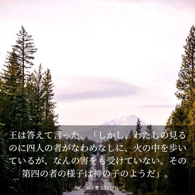 Picture 03 - ダニエル書 3:25 JPN - 王は答えて言った、「しかし、わた - Bible Verse Picture