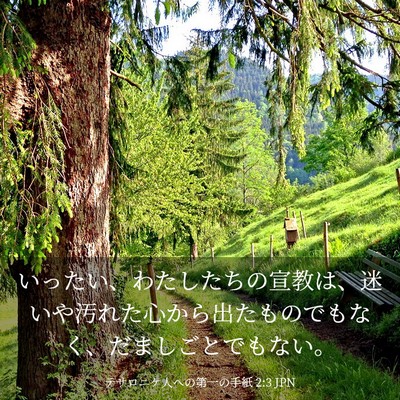 Picture 03 - テサロニケ人への第一の手紙 2:3 JPN - いったい、わたしたちの宣教は、迷 - Bible Verse Picture