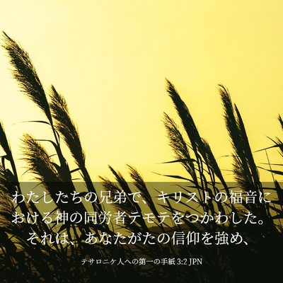 Picture 03 - テサロニケ人への第一の手紙 3:2 JPN - わたしたちの兄弟で、キリストの福 - Bible Verse Picture
