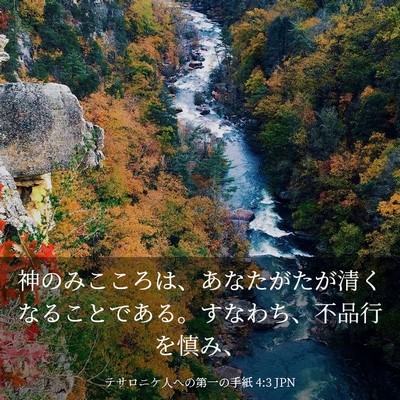 Picture 03 - テサロニケ人への第一の手紙 4:3 JPN - 神のみこころは、あなたがたが清く - Bible Verse Picture
