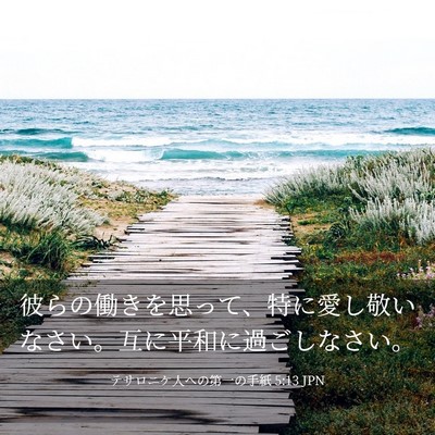 Picture 03 - テサロニケ人への第一の手紙 5:13 JPN - 彼らの働きを思って、特に愛し敬い - Bible Verse Picture