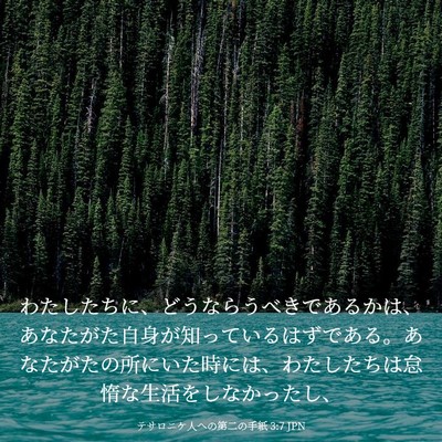Picture 03 - テサロニケ人への第二の手紙 3:7 JPN - わたしたちに、どうならうべきであ - Bible Verse Picture