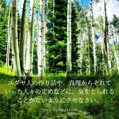 Picture 03 - テトスヘの手紙 1:14 JPN - ユダヤ人の作り話や、真理からそれ - Bible Verse Picture
