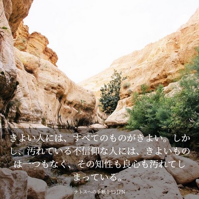 Picture 03 - テトスヘの手紙 1:15 JPN - きよい人には、すべてのものがきよ - Bible Verse Picture