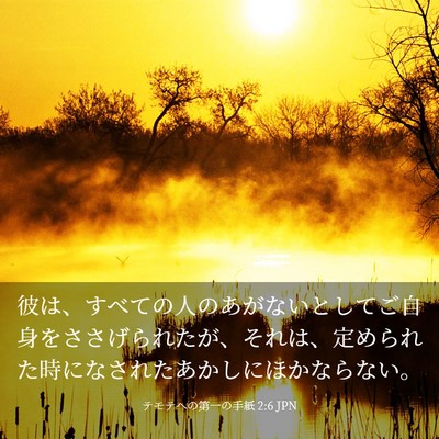 Picture 03 - テモテヘの第一の手紙 2:6 JPN - 彼は、すべての人のあがないとして - Bible Verse Picture