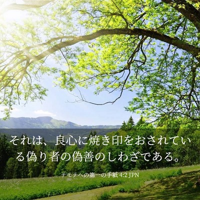 Picture 03 - テモテヘの第一の手紙 4:2 JPN - それは、良心に焼き印をおされてい - Bible Verse Picture