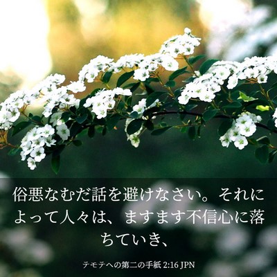 Picture 03 - テモテヘの第二の手紙 2:16 JPN - 俗悪なむだ話を避けなさい。それに - Bible Verse Picture
