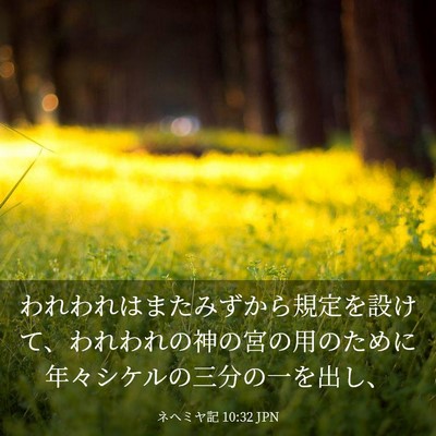 Picture 03 - ネヘミヤ記 10:32 JPN - われわれはまたみずから規定を設け - Bible Verse Picture